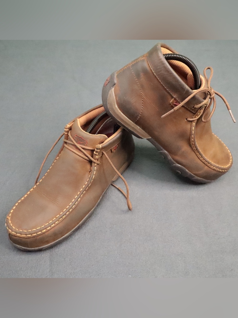 Twisted X Womens 9W Brown Leather Steel Toe Driving Moc Work Safety Boots